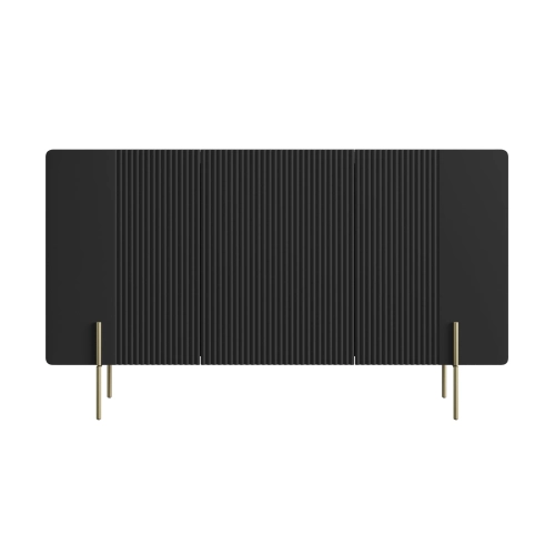 Komoda Malmi 150 cm - czarny mat / złote nóżki